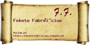 Fekete Fabrícius névjegykártya
