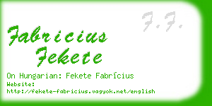 fabricius fekete business card