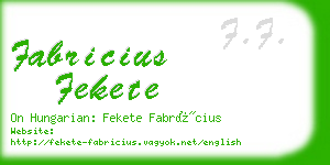 fabricius fekete business card